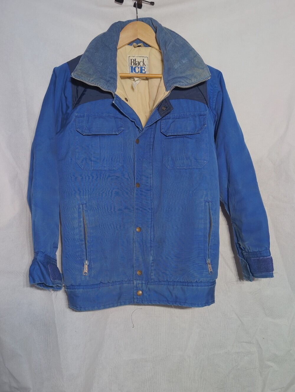 Vintage 80s Black Ice S Men’s Blue Work Jacket Worn Costume Piece Reno Nevada